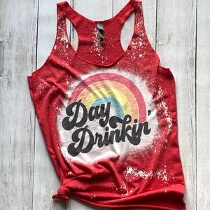 Day Drinkin rainbow tank top